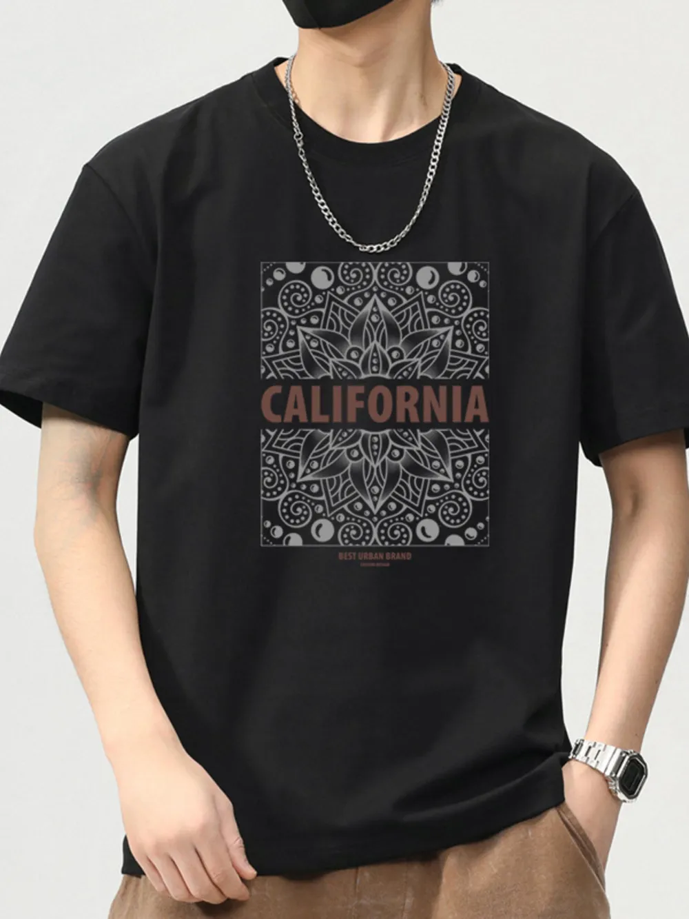 Men's Plus Size Graphic Round Neck Short Sleeve T-Shirt