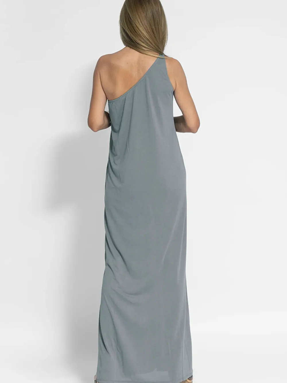 One-Shoulder Maxi Dress with Side Slit, image 2