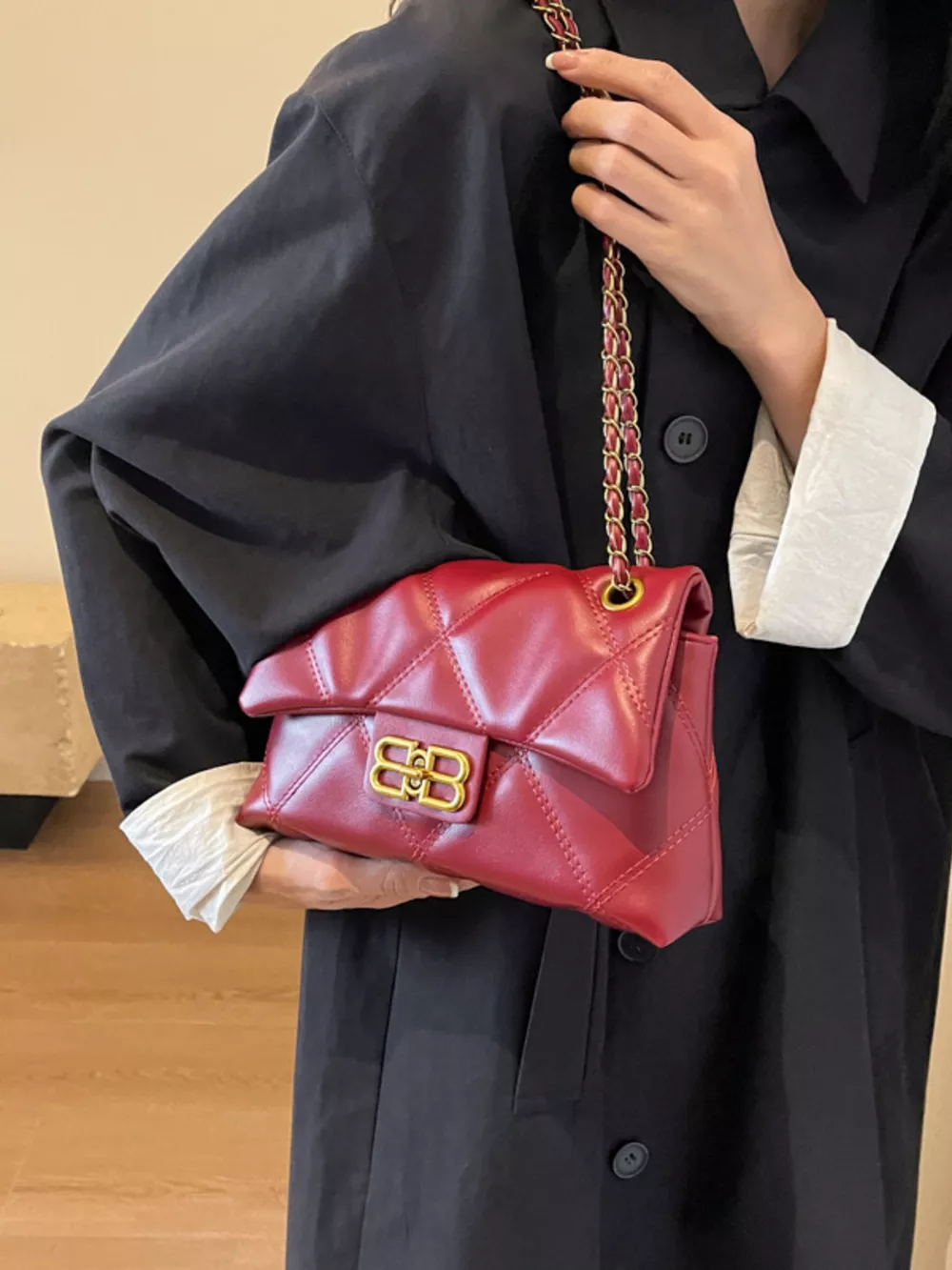 Quilted Flap Chain Crossbody Bag, image 2
