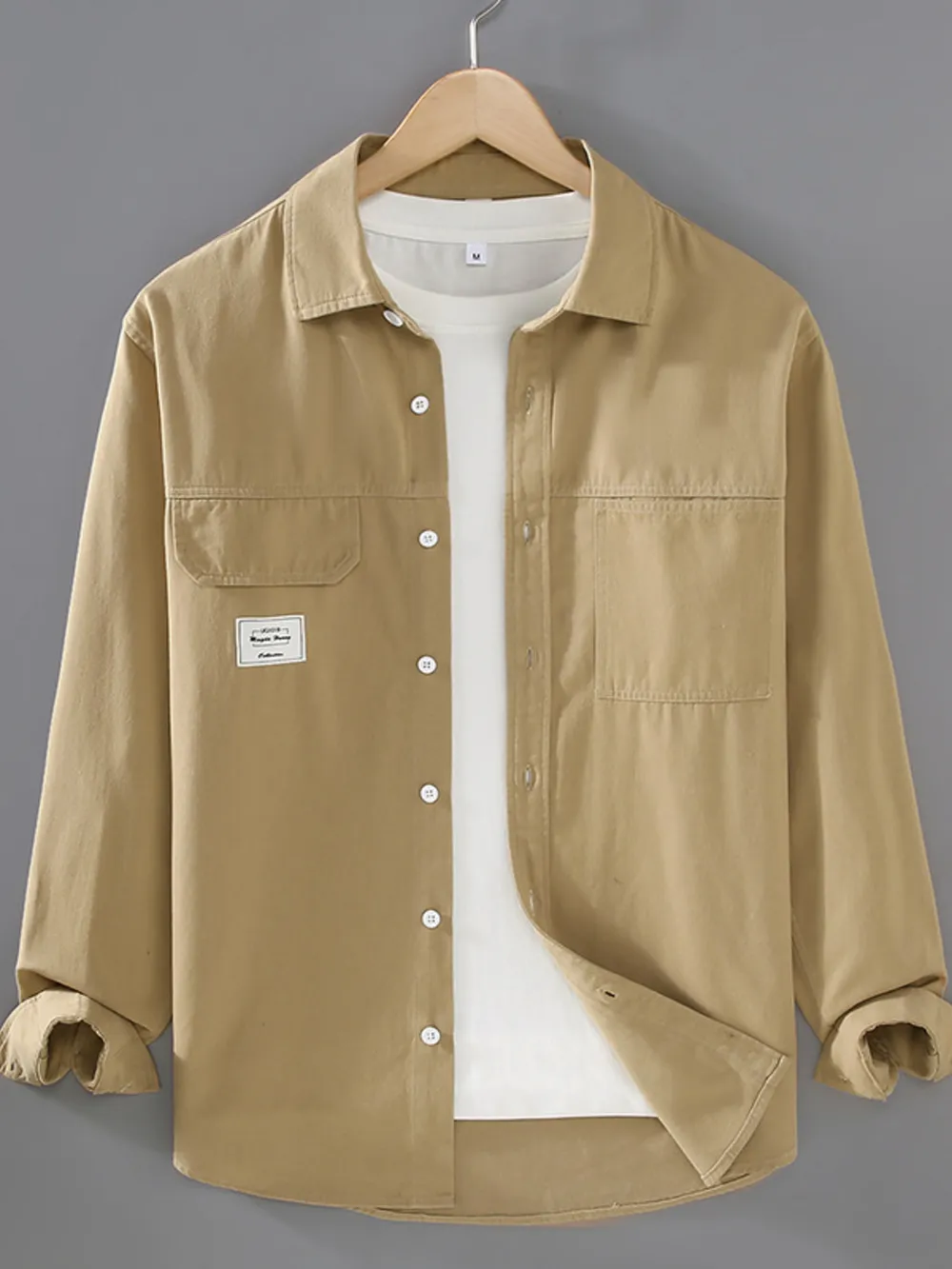 Men's Plus Size Button Up Long Sleeve Shirt, image 2