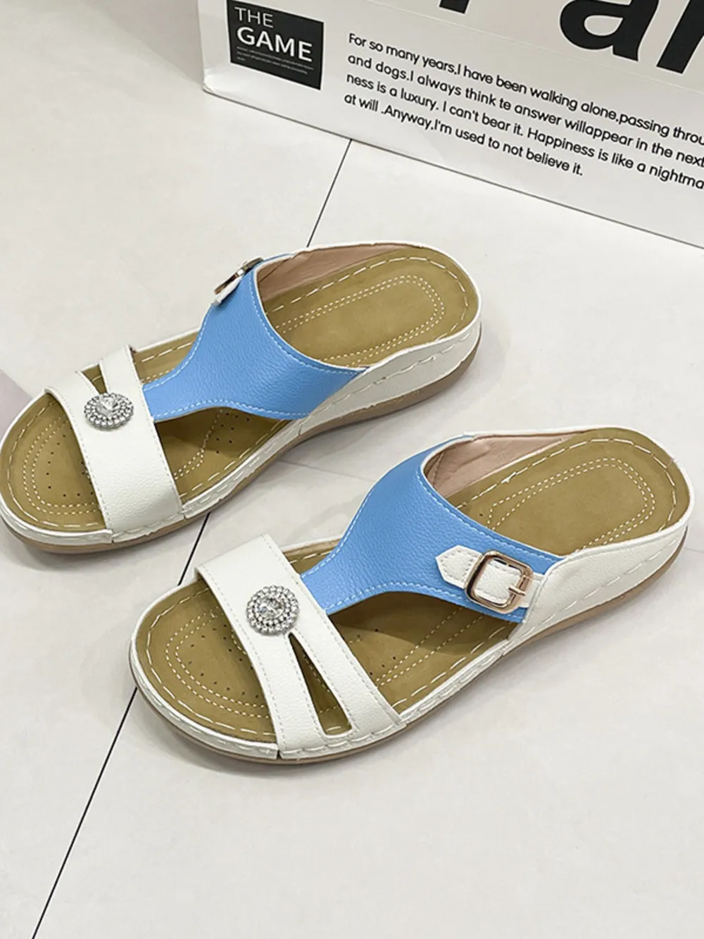 Open Toe Contrast Sandals, image 2
