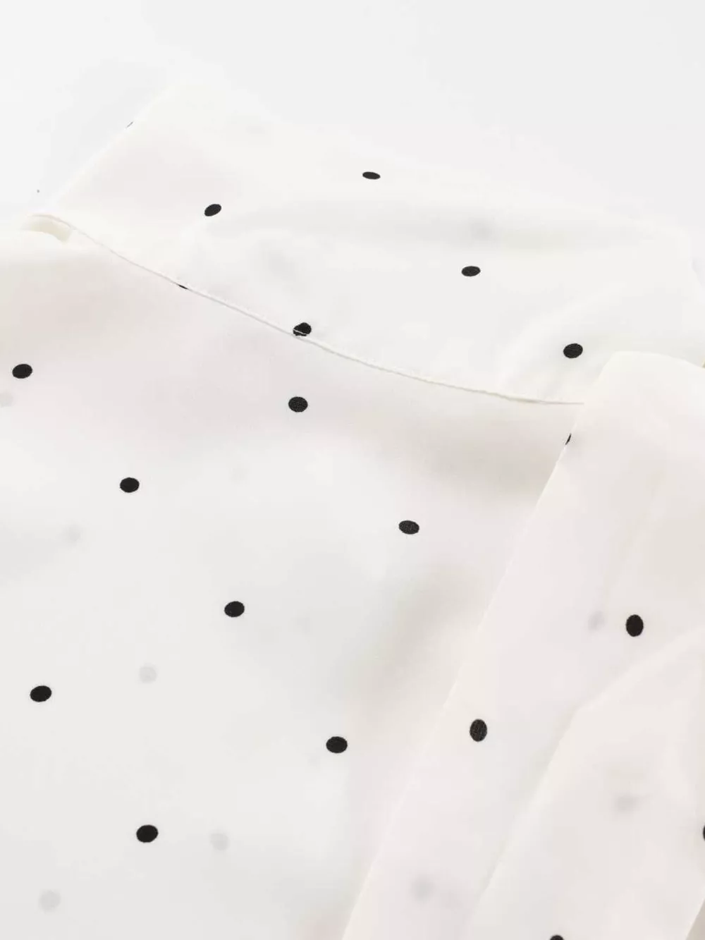 Polka Dot Silk Blouse with Scarf Neck Tie, image 16