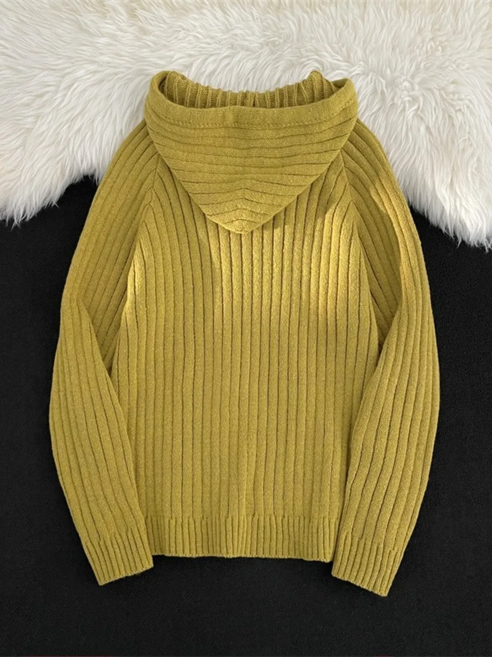 Men's Ribbed Knit Hooded Sweater, image 3
