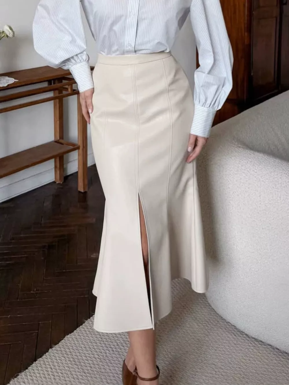 Slit Mermaid Midi Skirt, image 10