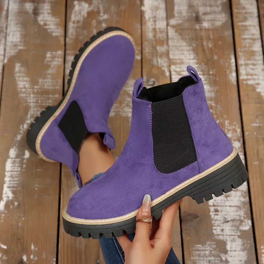 Round Toe Block Heels Boots, image 10