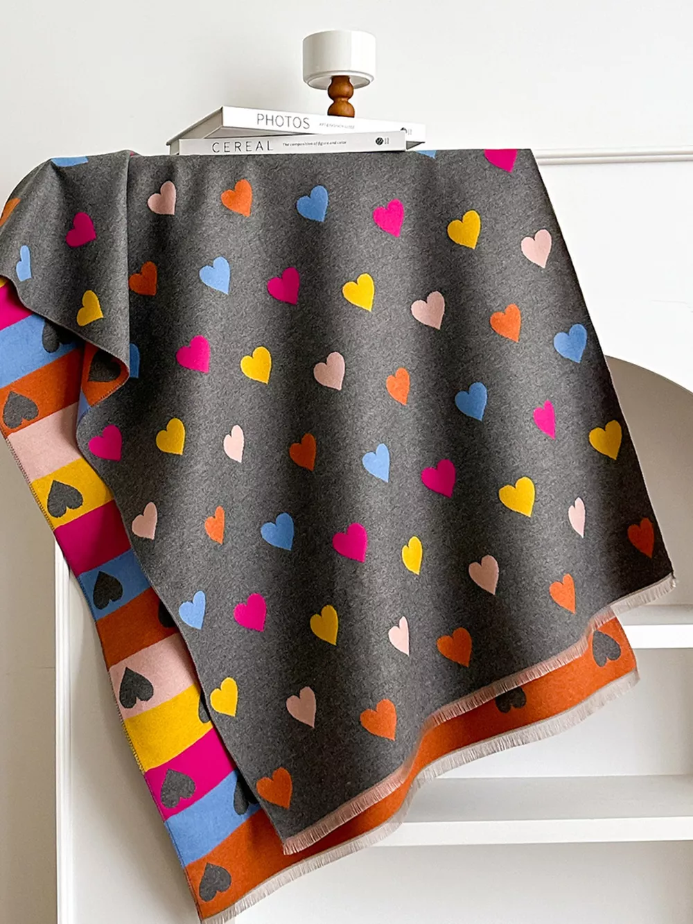 Heart Pattern Warm Scarf, image 5