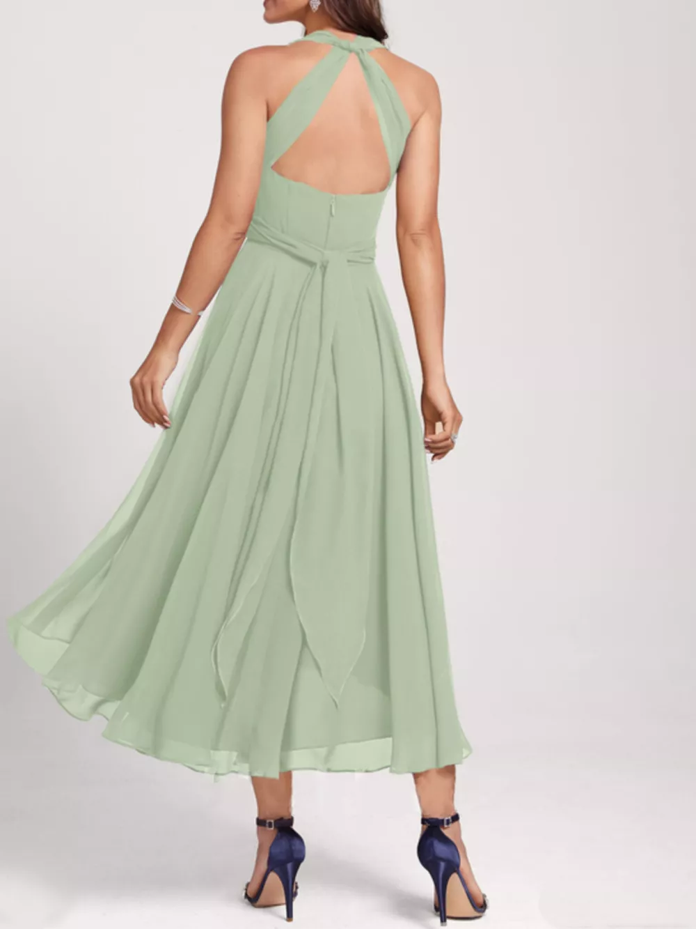 Ruched A-Line Midi Dress, image 10