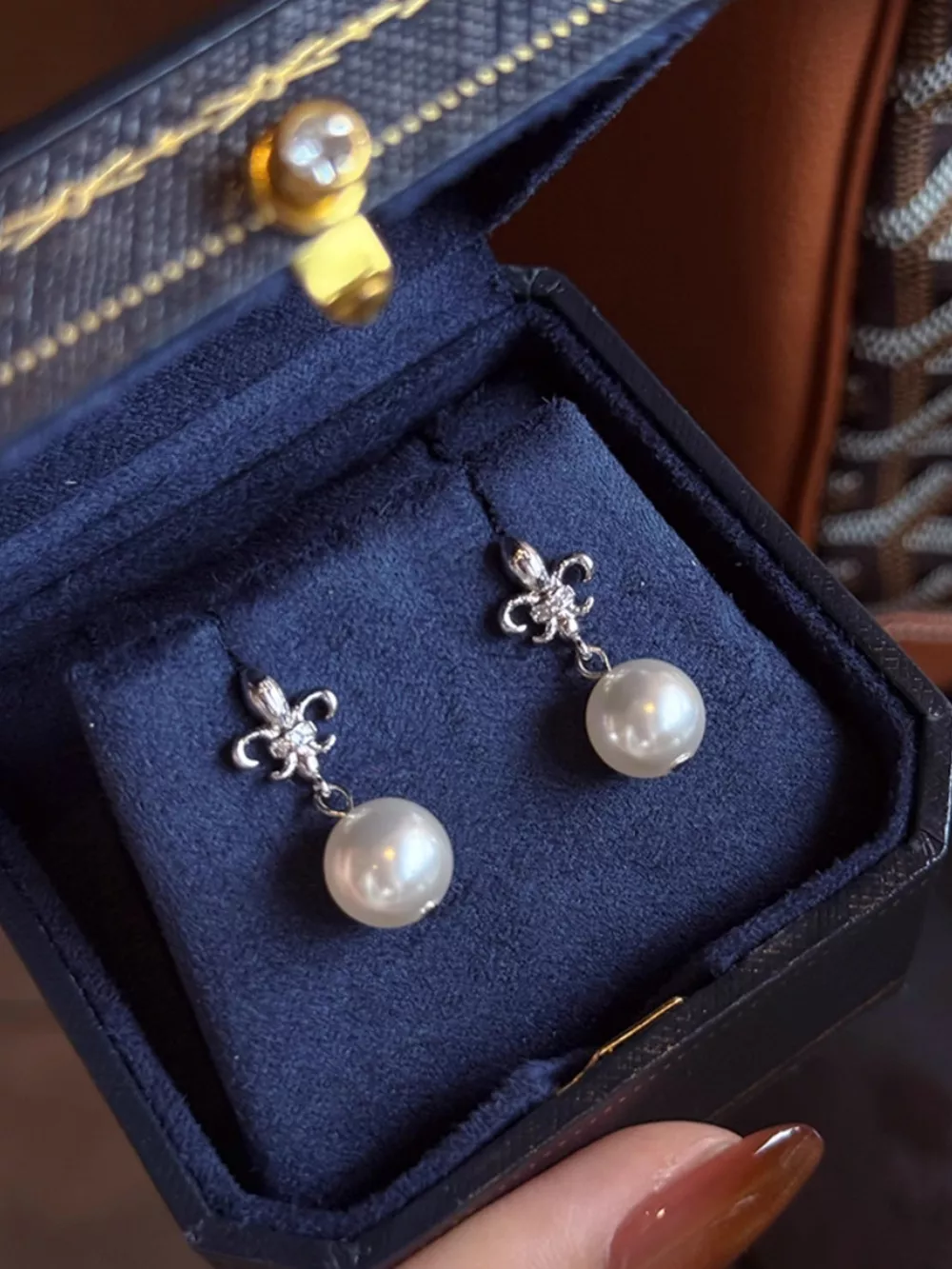 Alloy Pearl Drop Earrings, image 4