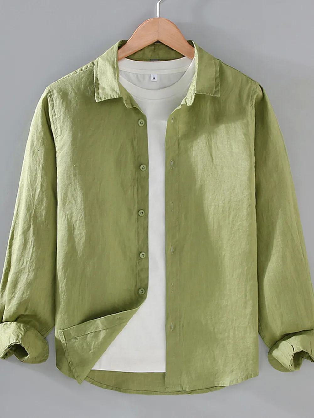 Men's Plus Size Button Up Long Sleeve Shirt, image 5