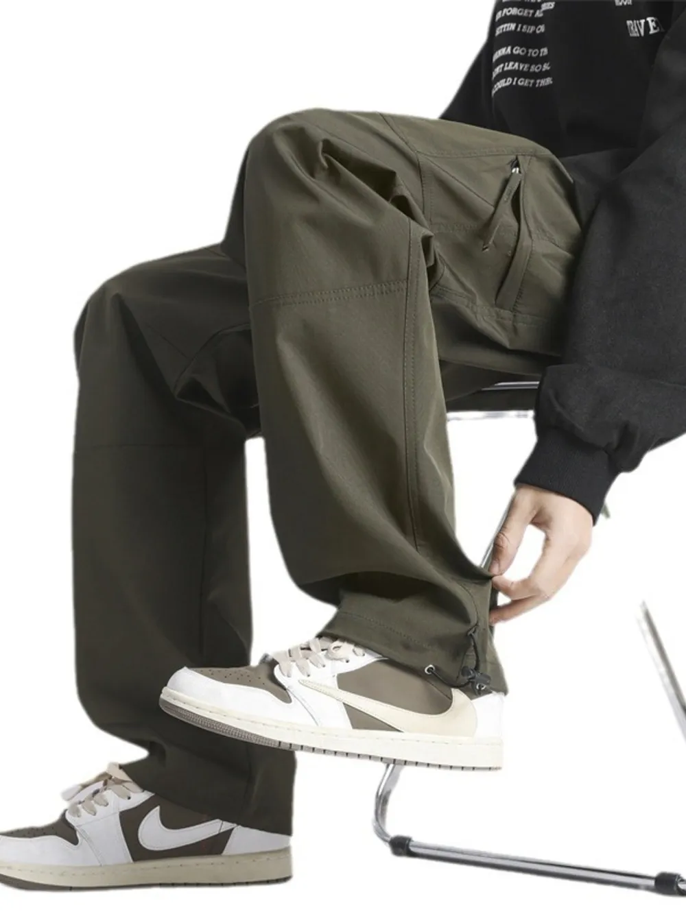 Men's Full Size Wide Leg Cargo Pants Plus Size, image 5