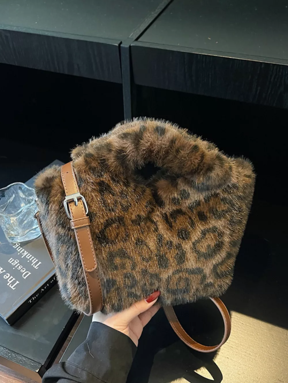 Leopard Plush Crossbody Bag, image 5