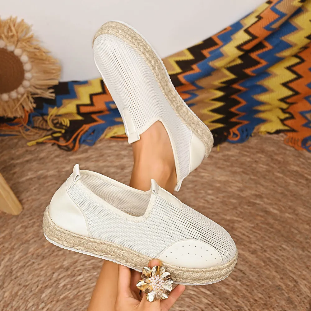 Mesh Espadrille Platform Slip-Ons, image 7
