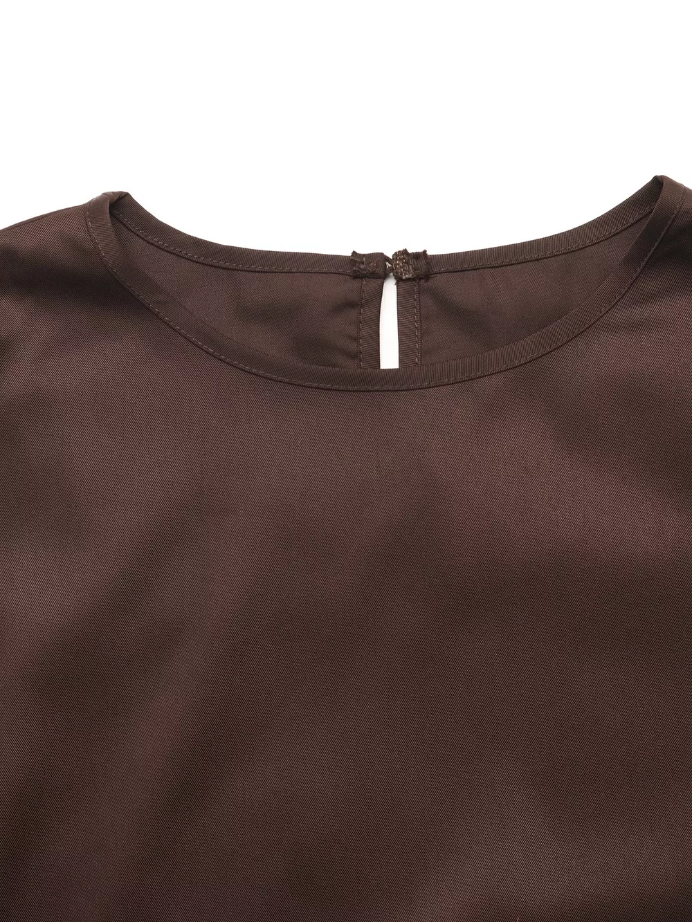Lace Trim Long Sleeve Satin Blouse, image 7