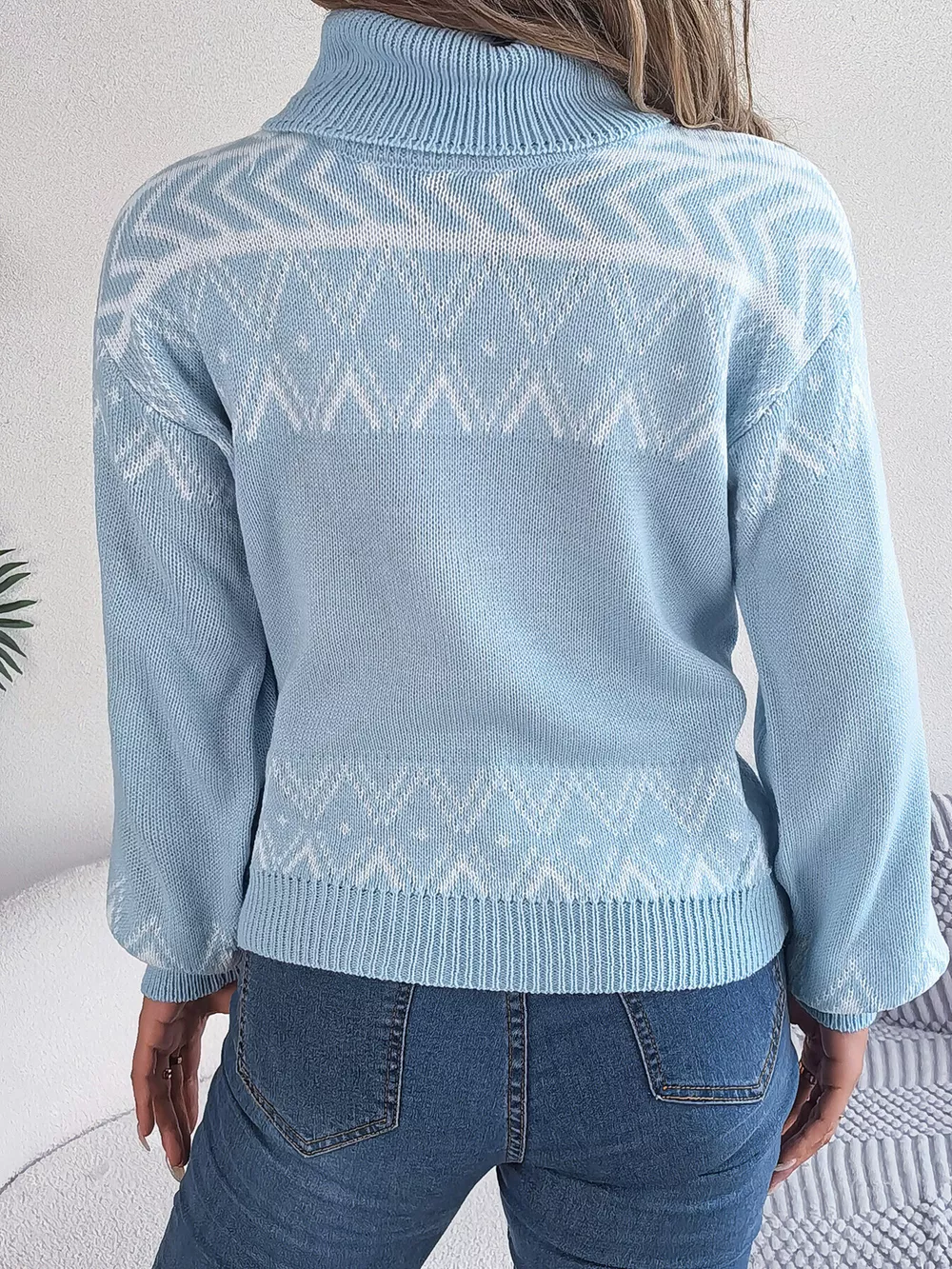 Turtleneck Dropped Shoulder Sweater, image 8