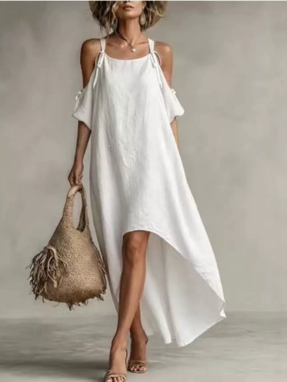 High-Low Cold Shoulder Maxi Dress, image 3