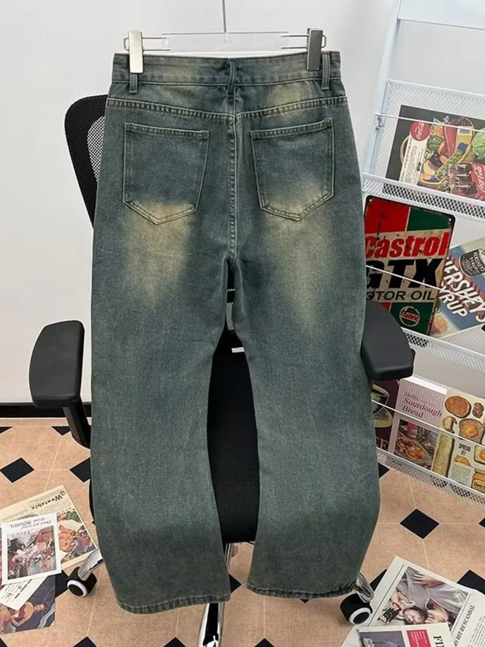 Men's Plus Size Vintage Wash Flare Jeans, image 3
