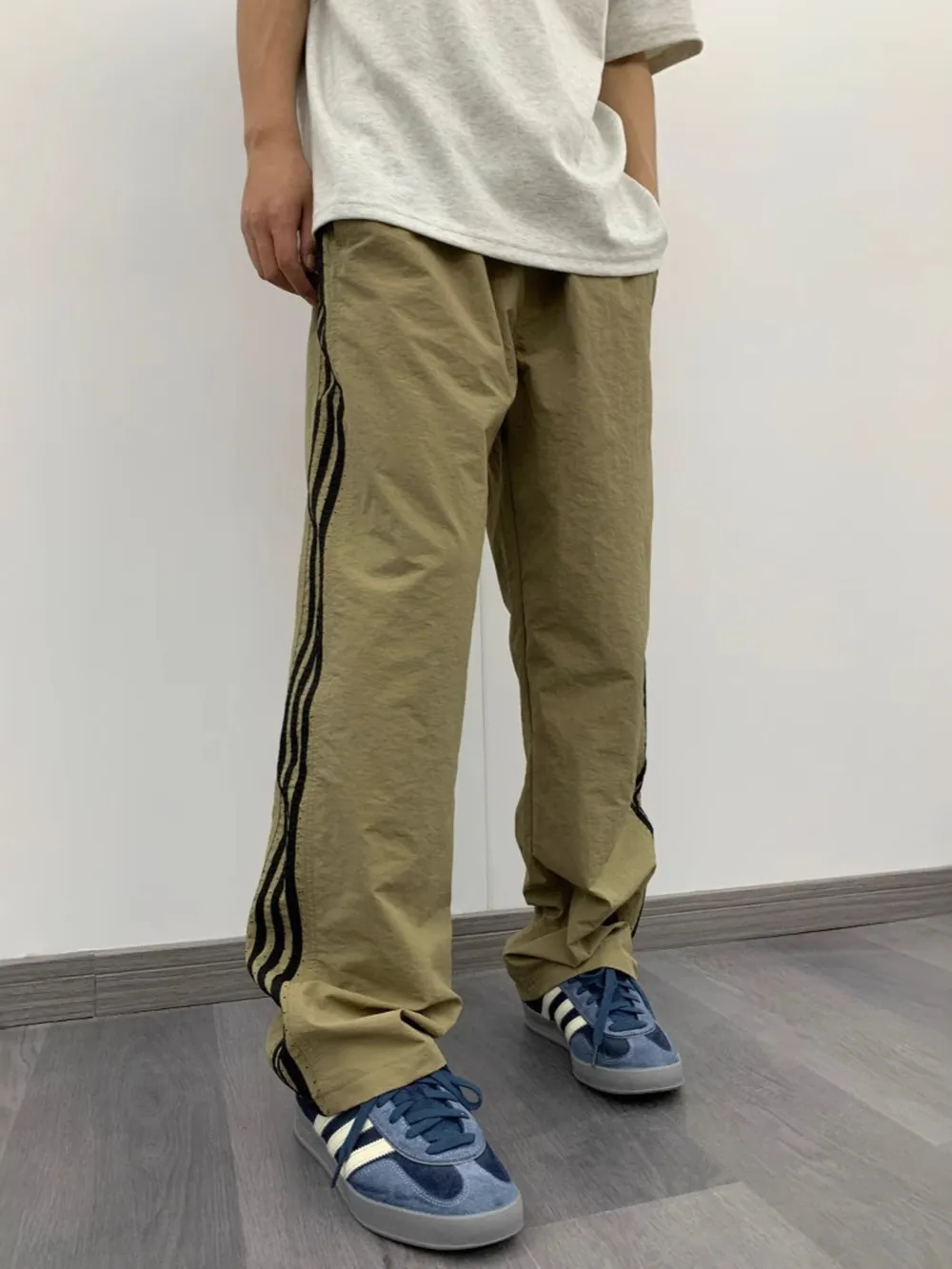 Men's Striped Wide Leg Pants