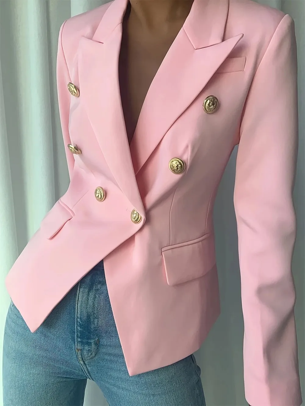 Decor Button Lapel Collar Blazer, image 19