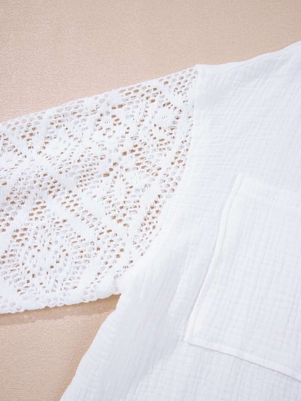 Lace Sleeve Button Down Shirt, image 9