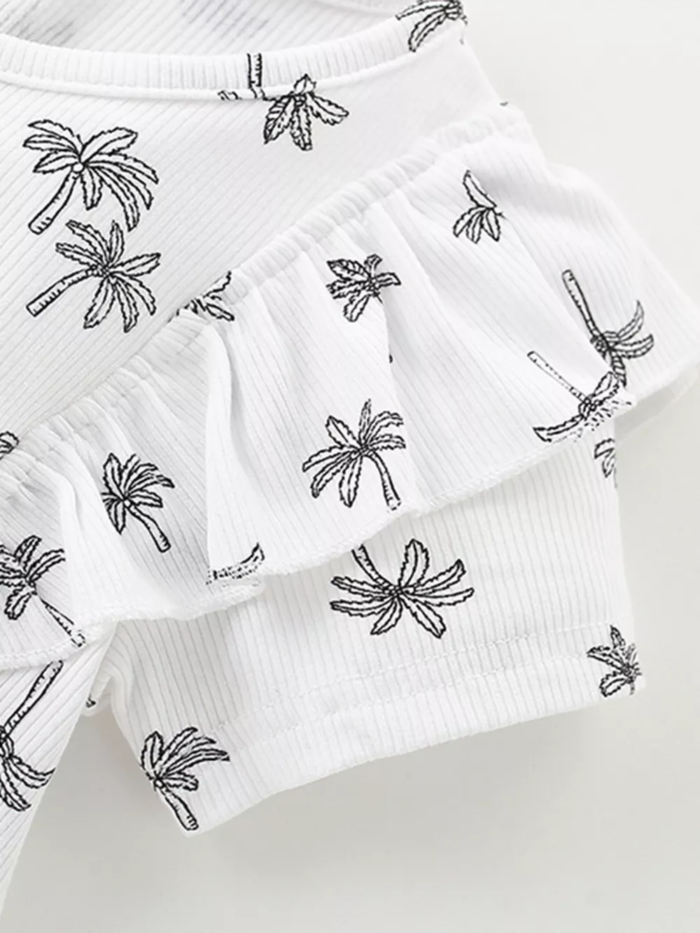 Children's Tropical Print Ruffle Sleeve Top & Shorts Set, image 4