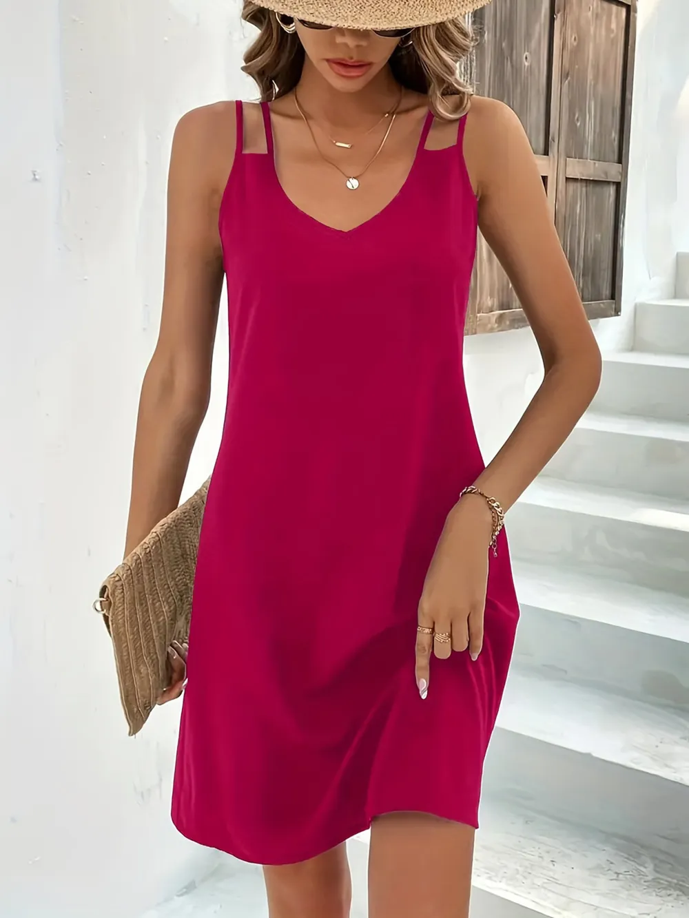 Sleeveless V-Neck Summer Tank Dress, image 15