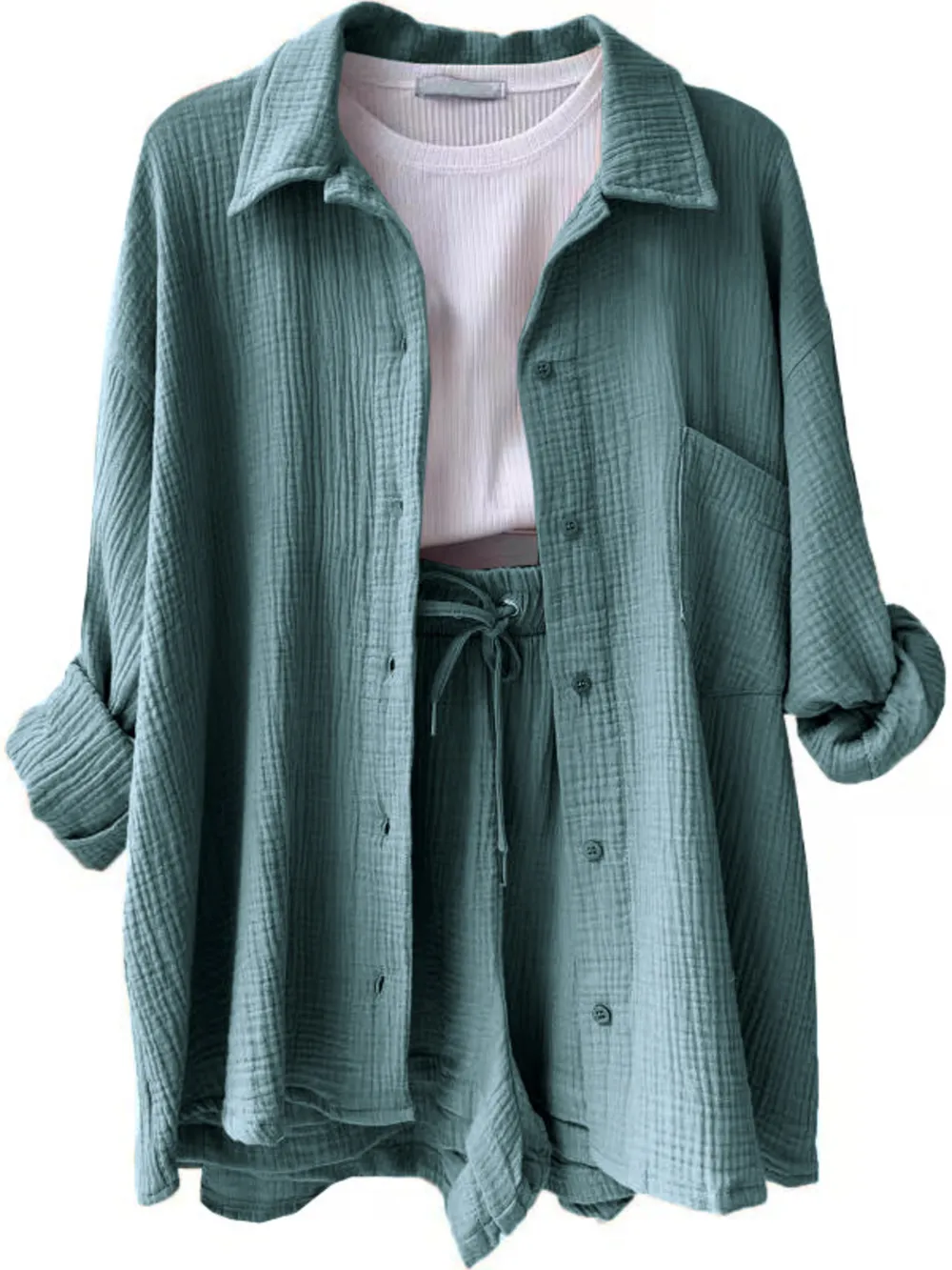 Button Up Shirt and Shorts Set, image 23