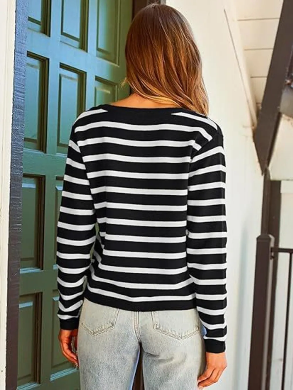 Striped Button-Up Cardigan, image 17