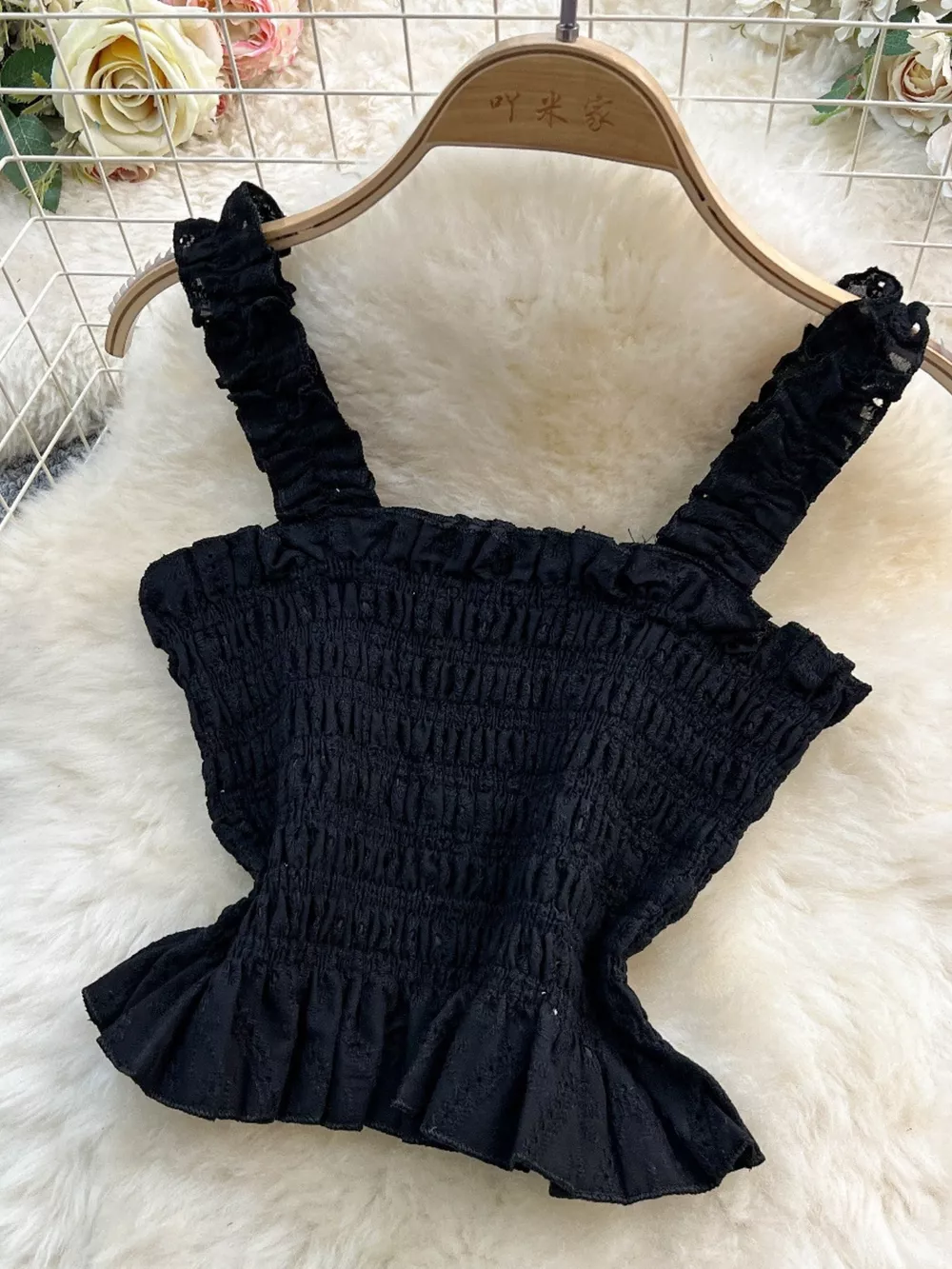 Smocked Crop Top and Hollow-Out Skirt Set, image 9