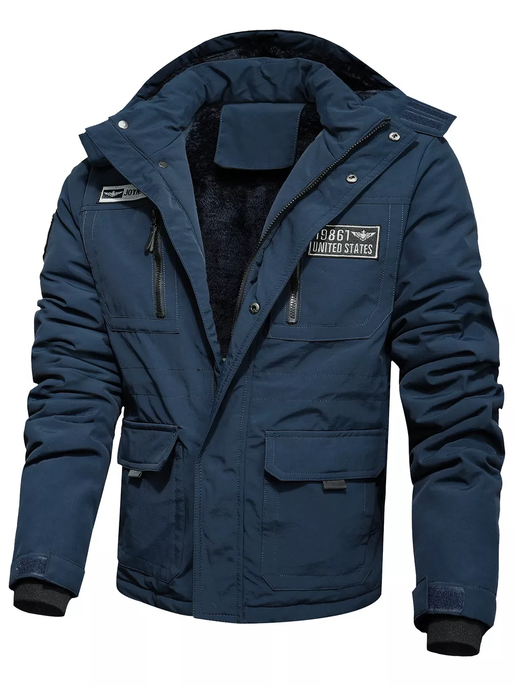 Men's Plus Size Winter Warm Hooded Padded Coat, image 2