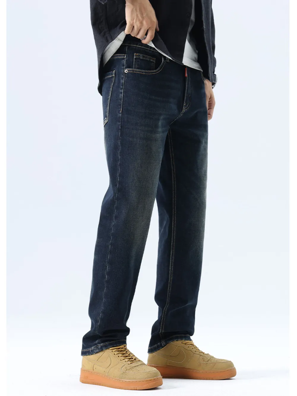 Men's Straight Leg Washed Jeans, image 7