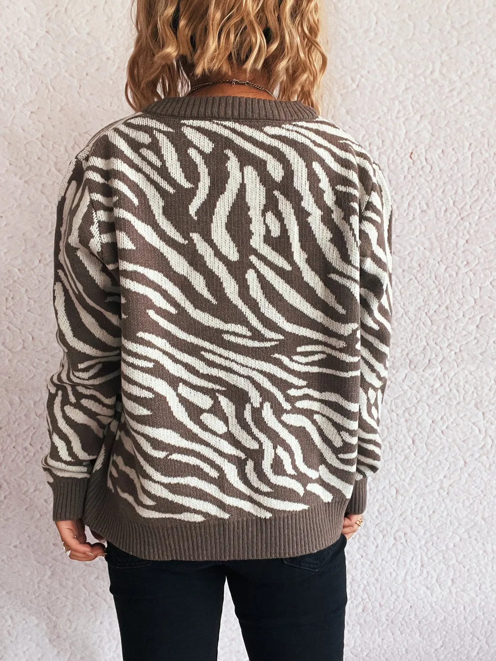 Zebra Print Zip Up Cardigan, image 16