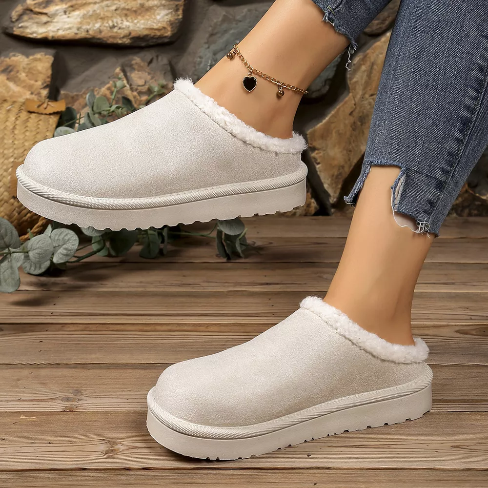 Plush Lined Round Toe Slippers, image 3