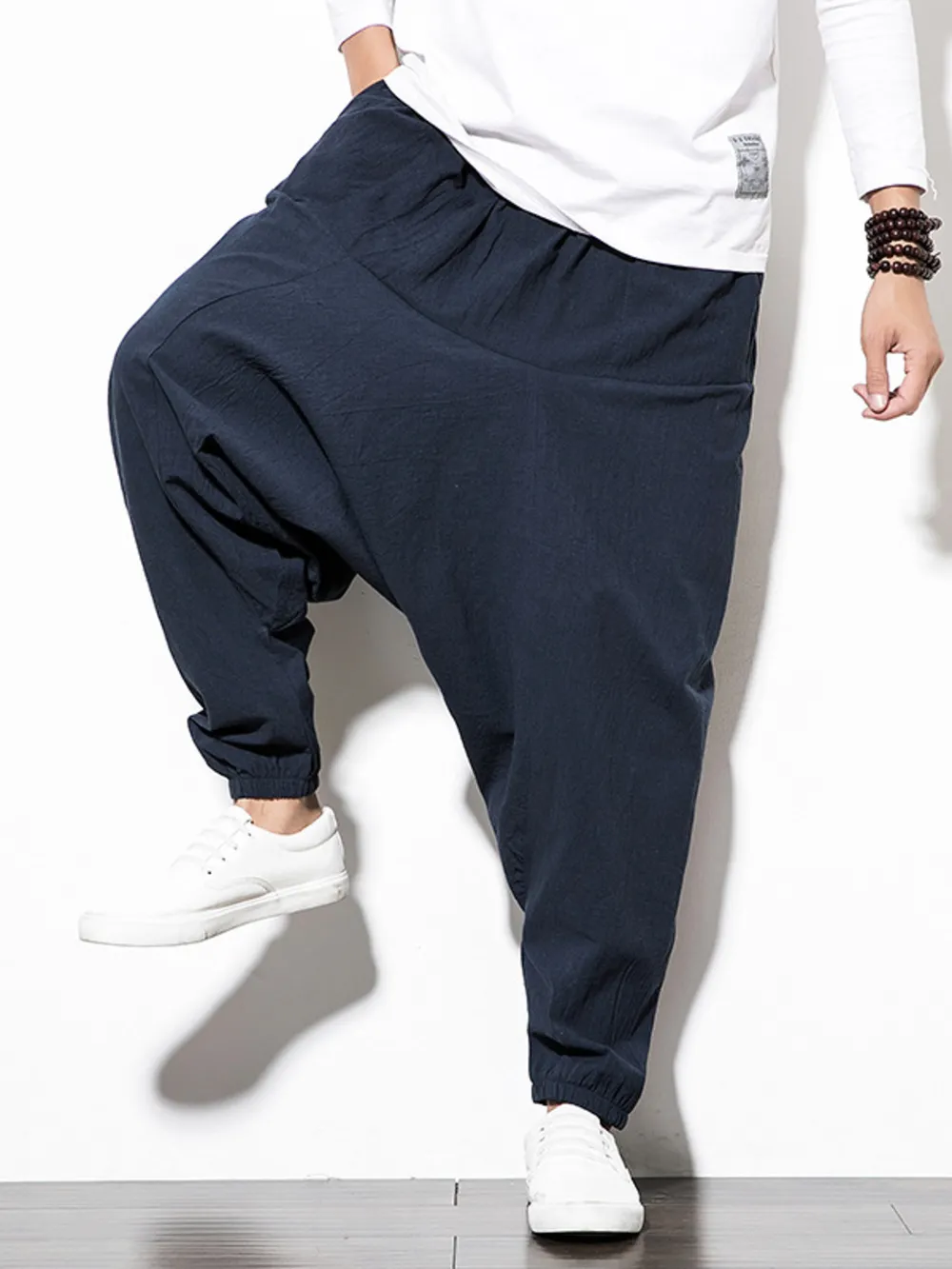 Men's Plus Size Casual Drop Crotch Jogger Pants, image 3