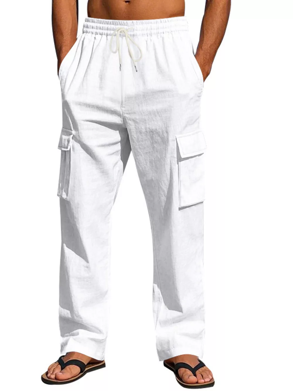 Men's Full Size Relaxed Fit Cargo Drawstring Pants Plus Size, image 3