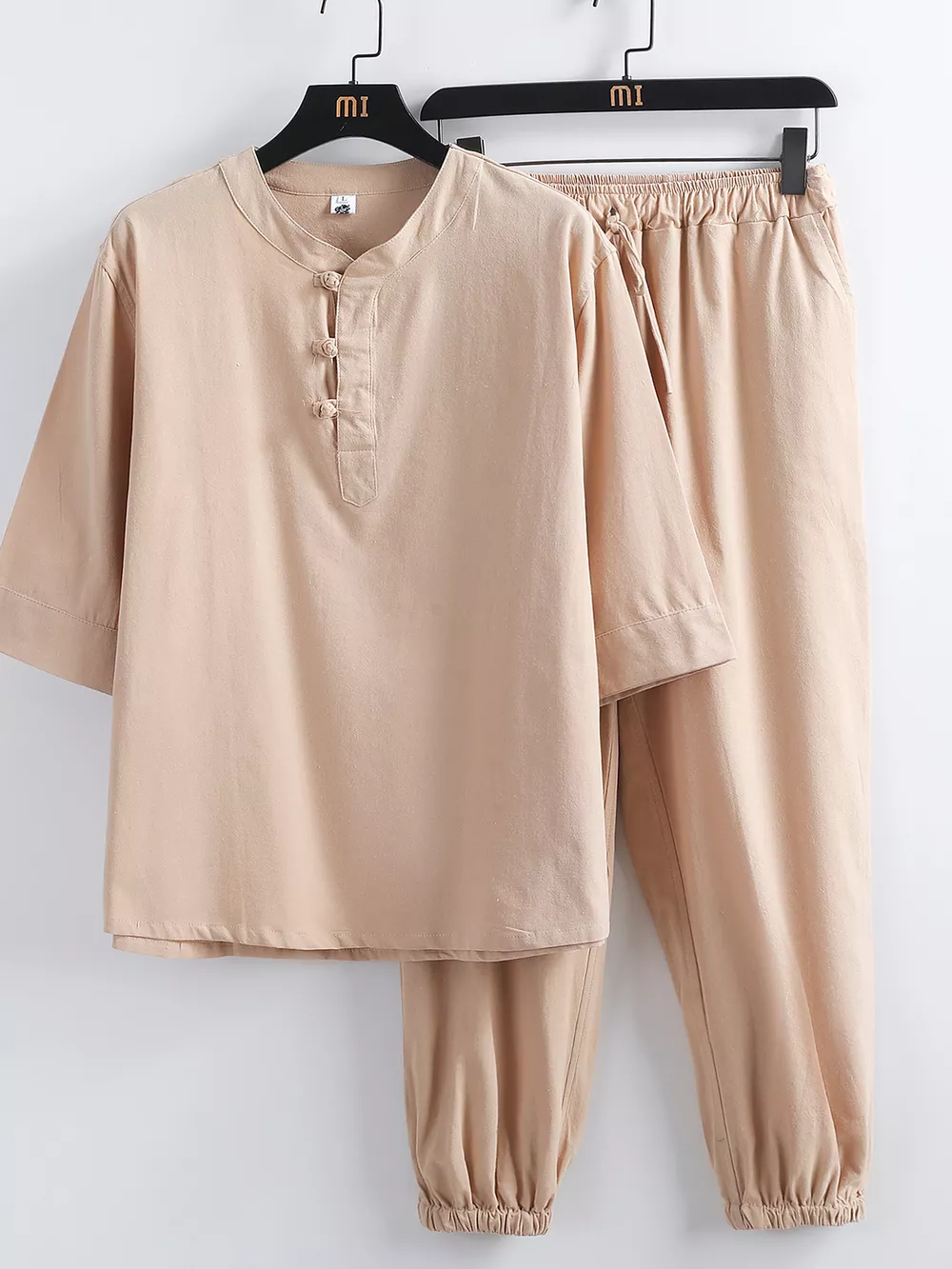 Men's Plus Size 3/4 Sleeve Top and Pants Set, image 5
