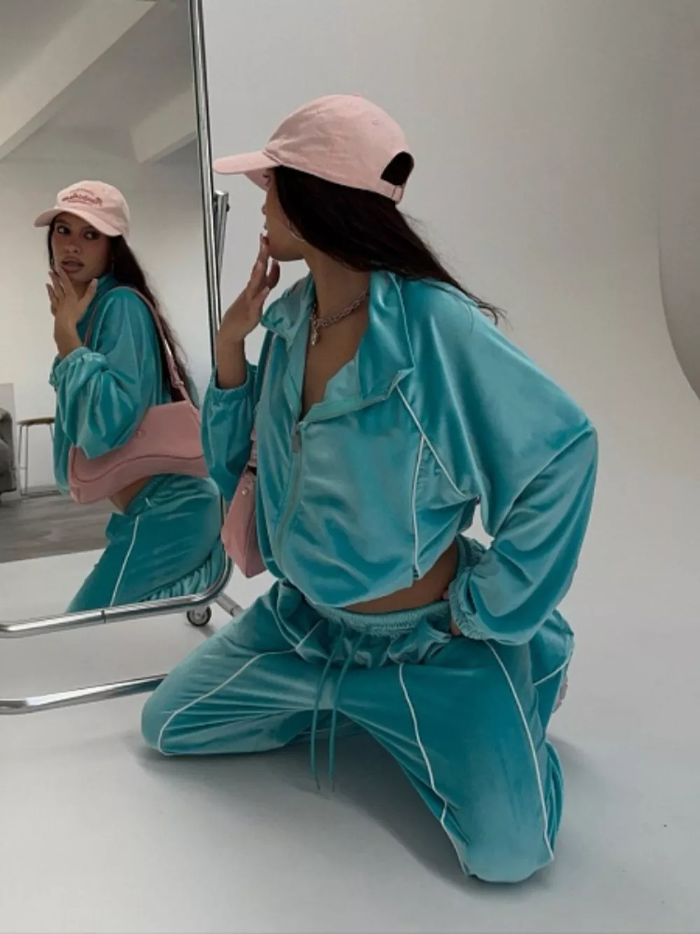 Zip Up Long Sleeve Top and Pants Set, image 2