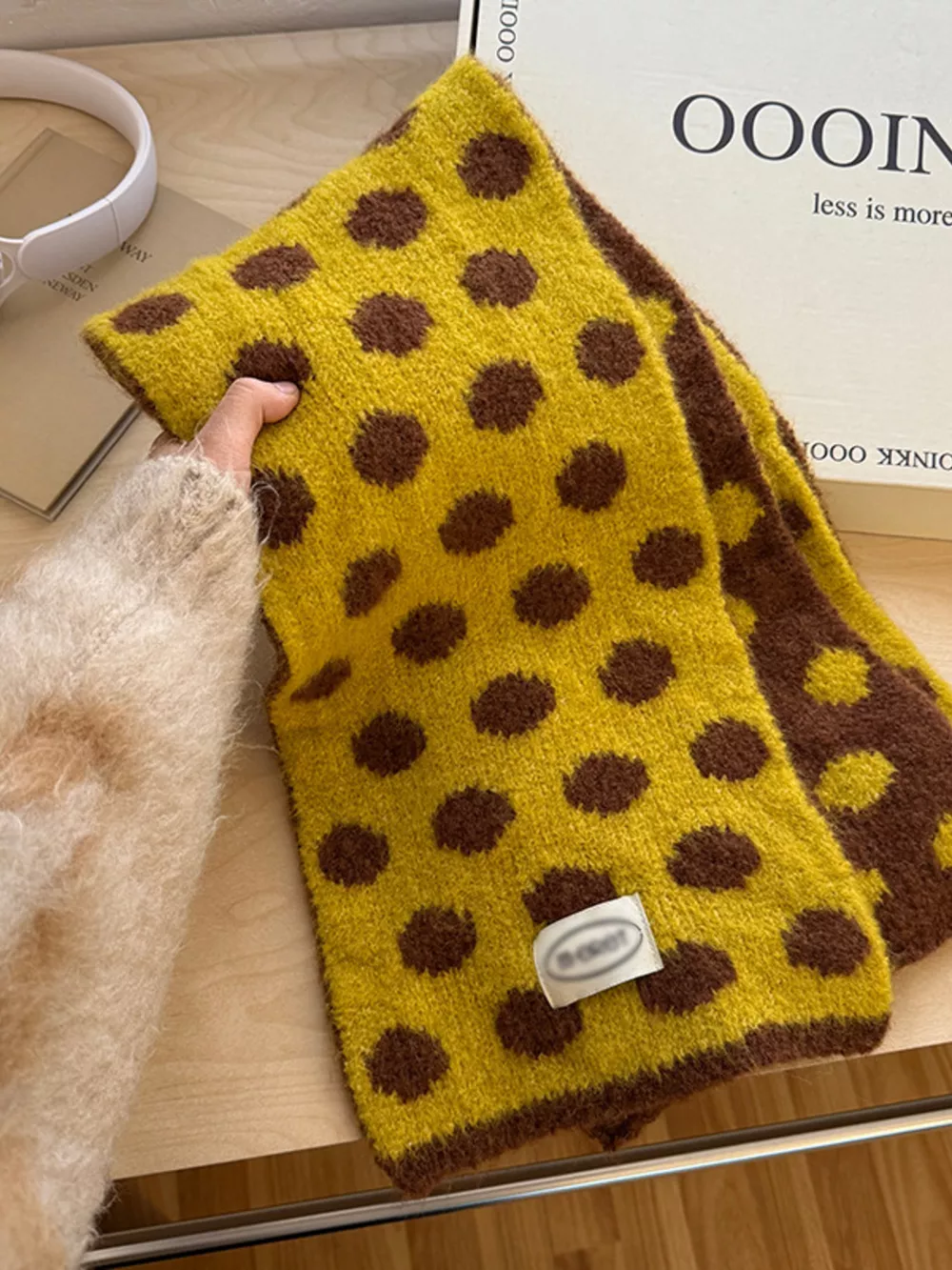 Polka Dot Knitted Scarf, image 7