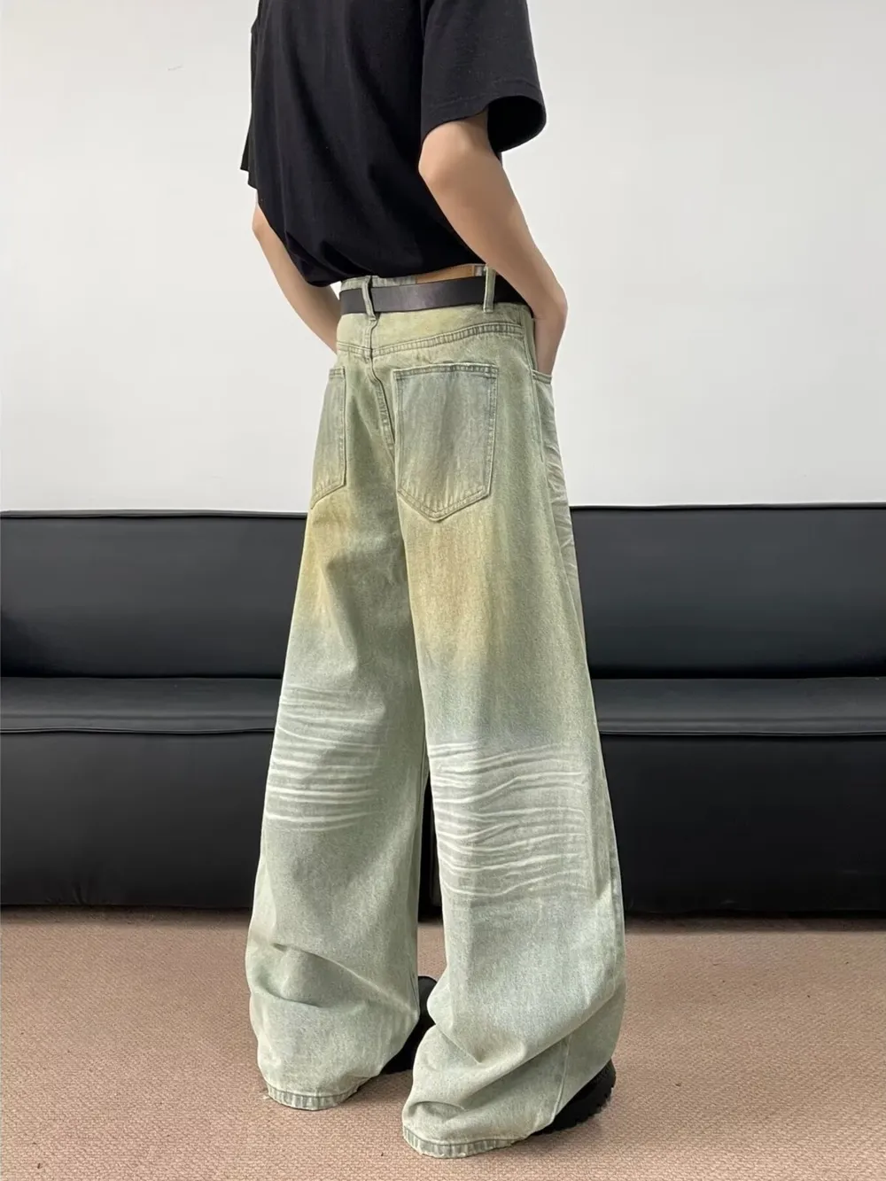 Men's Full Size Wash Wide Leg Jeans Plus Size, image 5