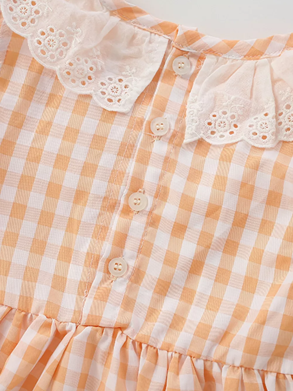 Children's Gingham Ruffle Collar Sleeveless Dress, image 4