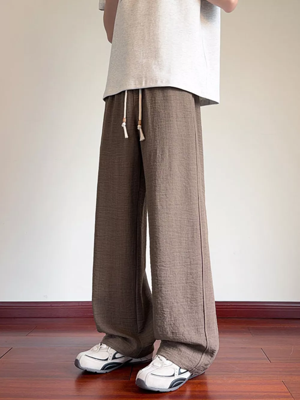Men's Plus Size Drawstring Loose Fit Pants, image 4