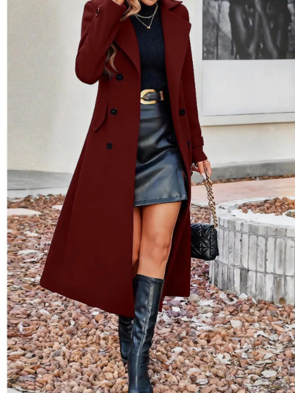 Double-Breasted Longline Coat, image 17
