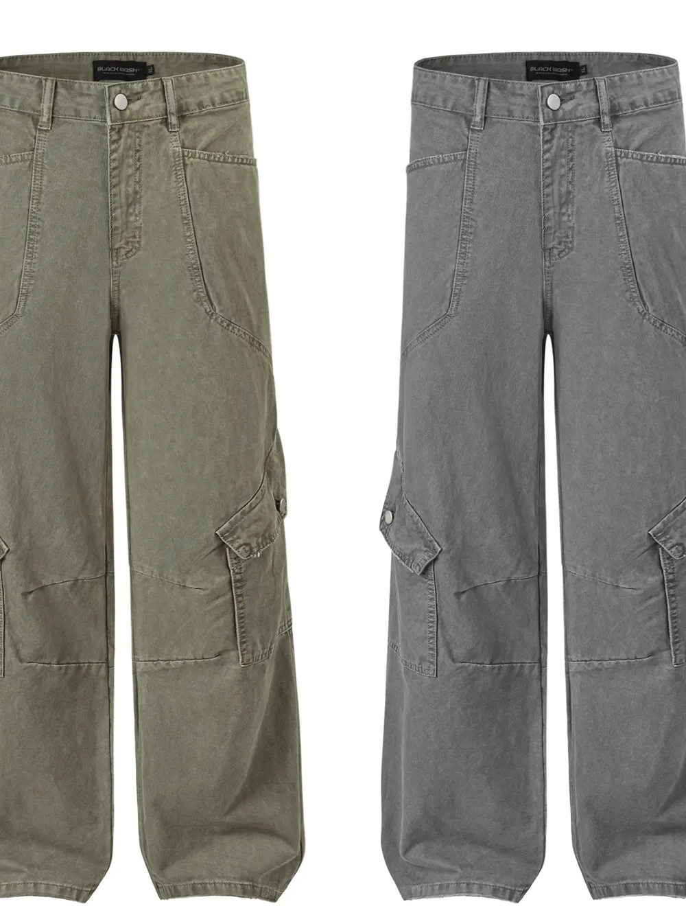 Men's Wide Leg Cargo Jeans, image 7