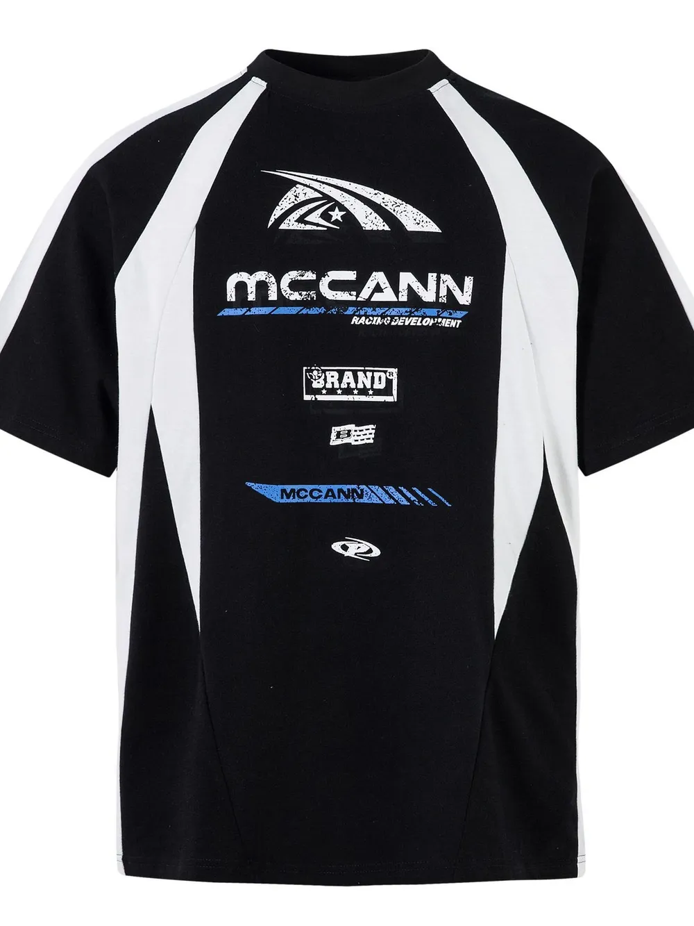 Men's Contrast Round Neck Short Sleeve T-Shirt