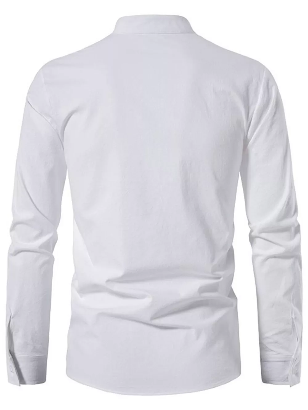Men's Full Size Casual Lace-Up Long Sleeve Shirt Plus Size, image 4