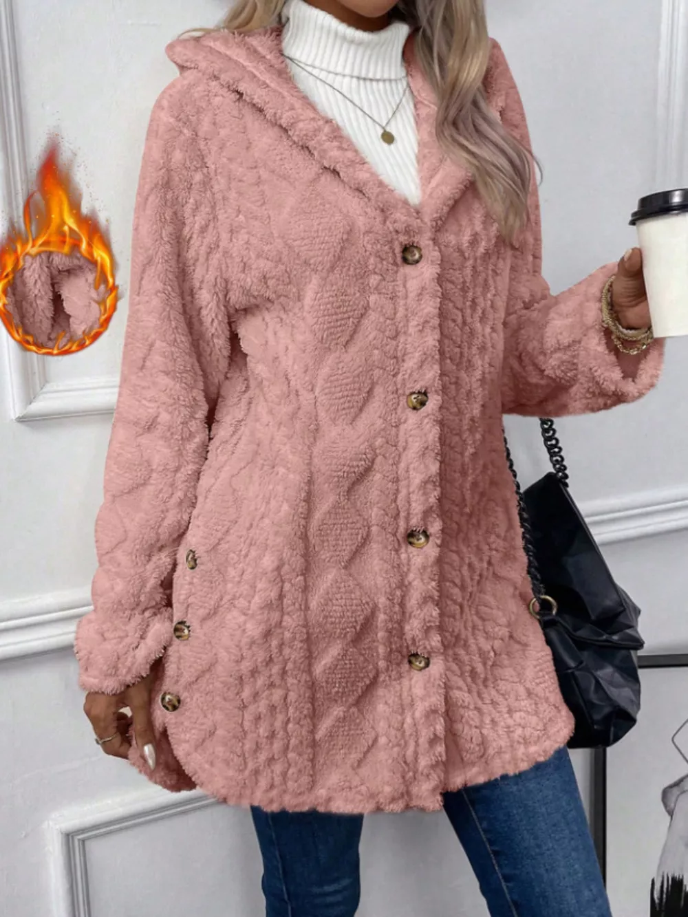 Full Size Button-Down Hooded Outerwear Plus Size, image 23