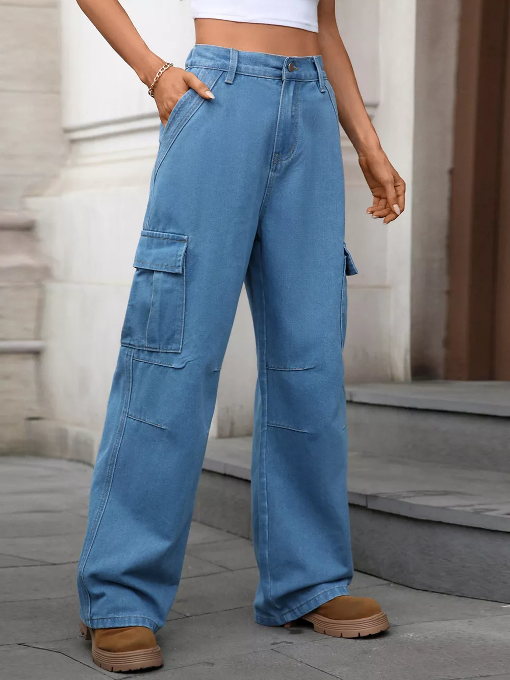 Relaxed Fit Cargo Jeans, image 14