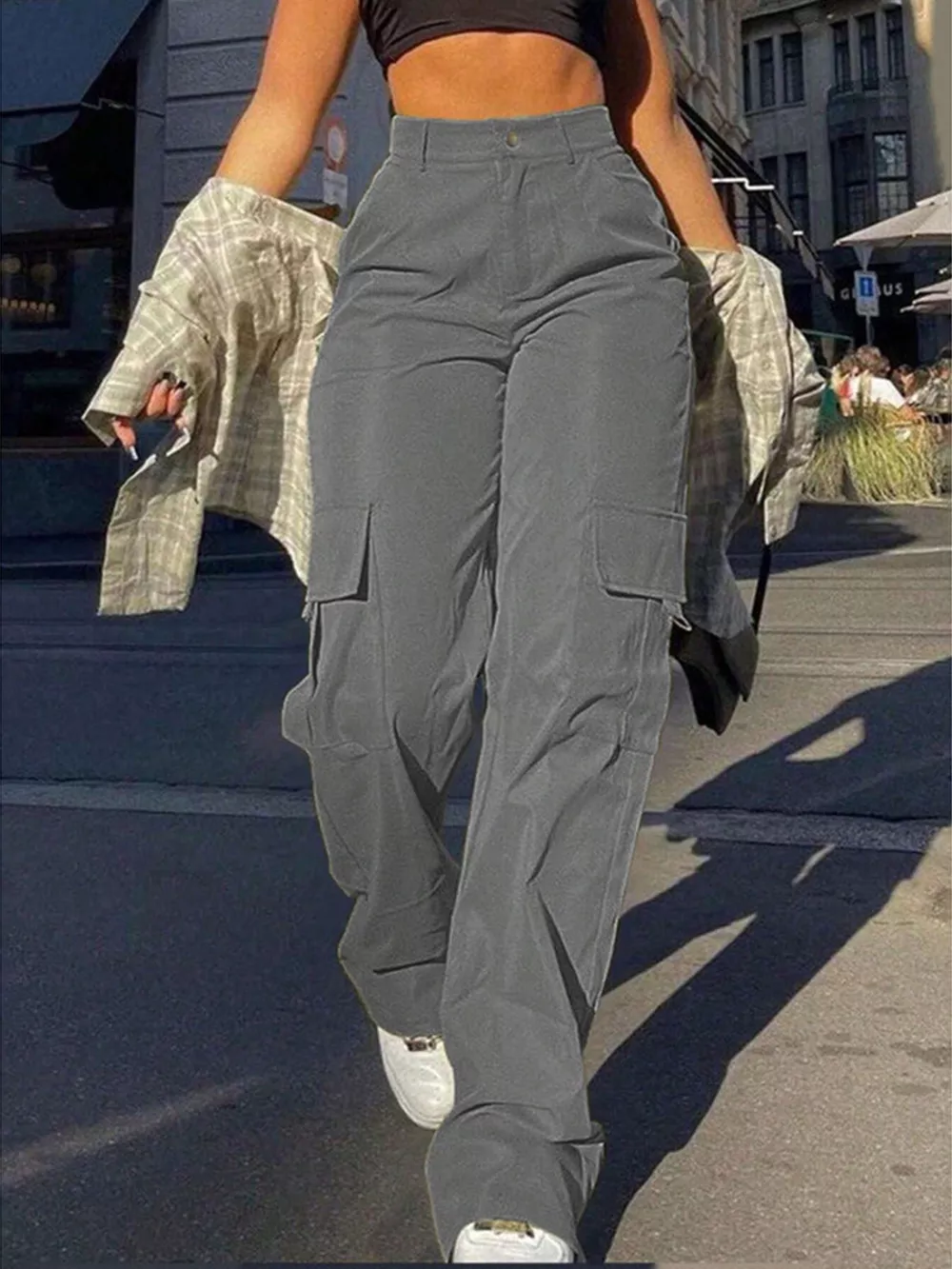 Full Size High-Waisted Cargo Pants Plus Size, image 3