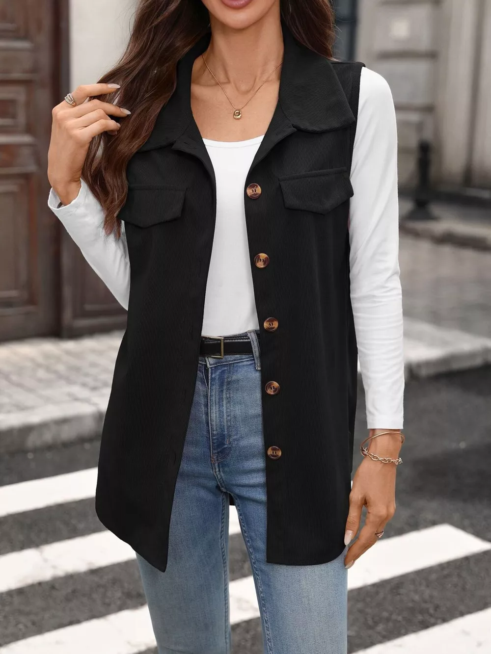 Button-Down Utility Vest Coat, image 9
