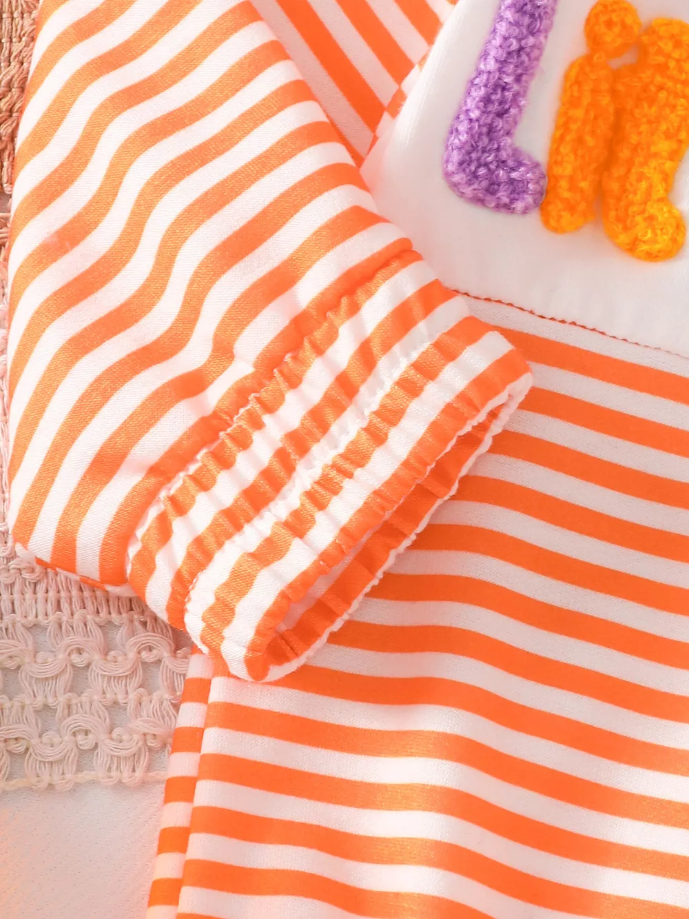 Children's Little Boo Halloween Striped Quarter-Zip Sweatshirt, image 10