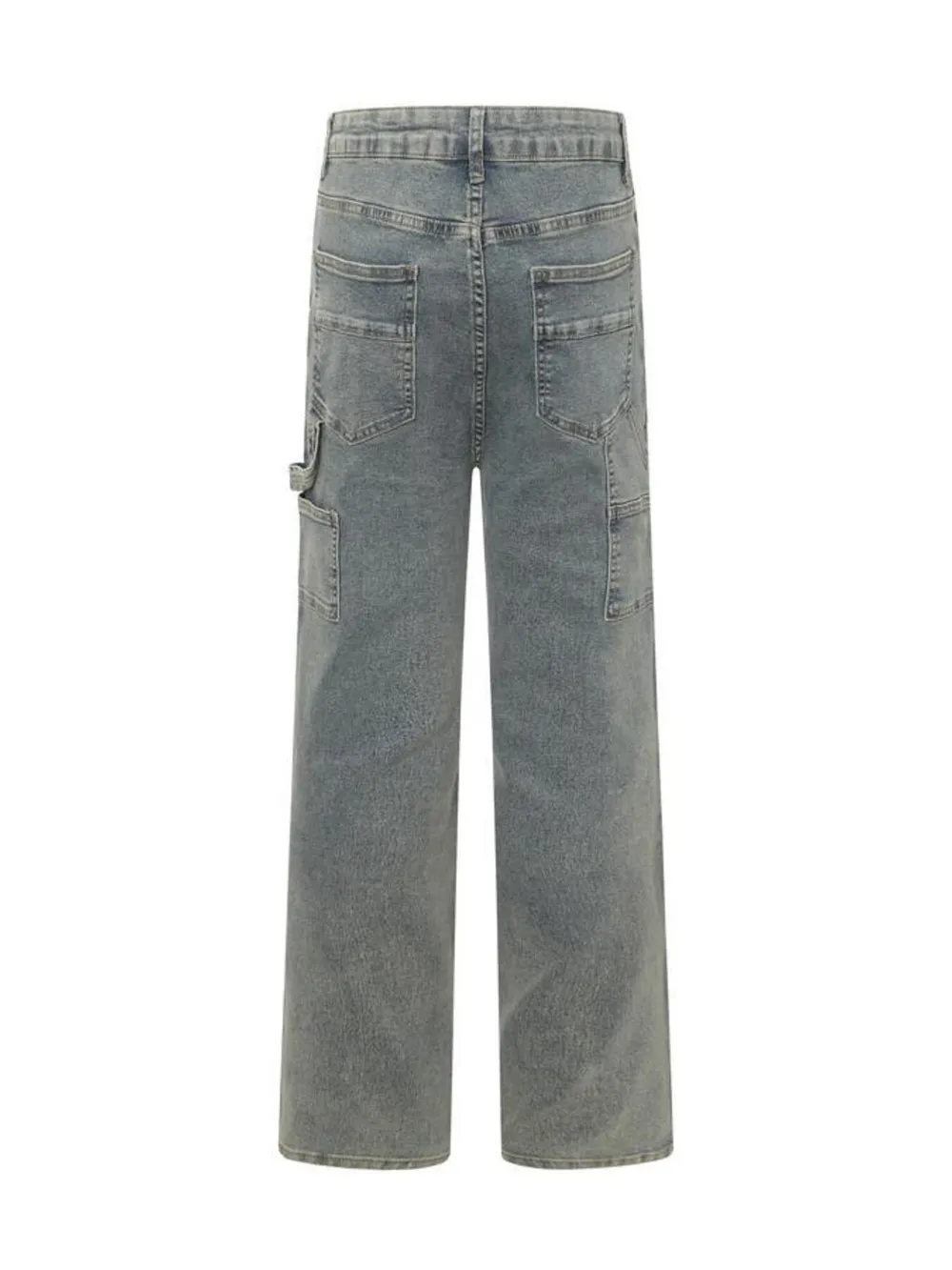 Men's High Waist Straight Leg Cargo Jeans, image 11